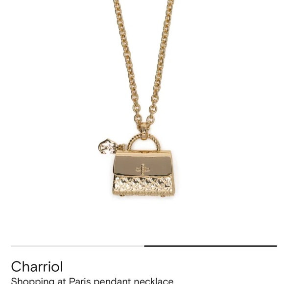 Charriol Gold Shopping at Paris Handbag Charm Necklace BNEW - Picture 1 of 8
